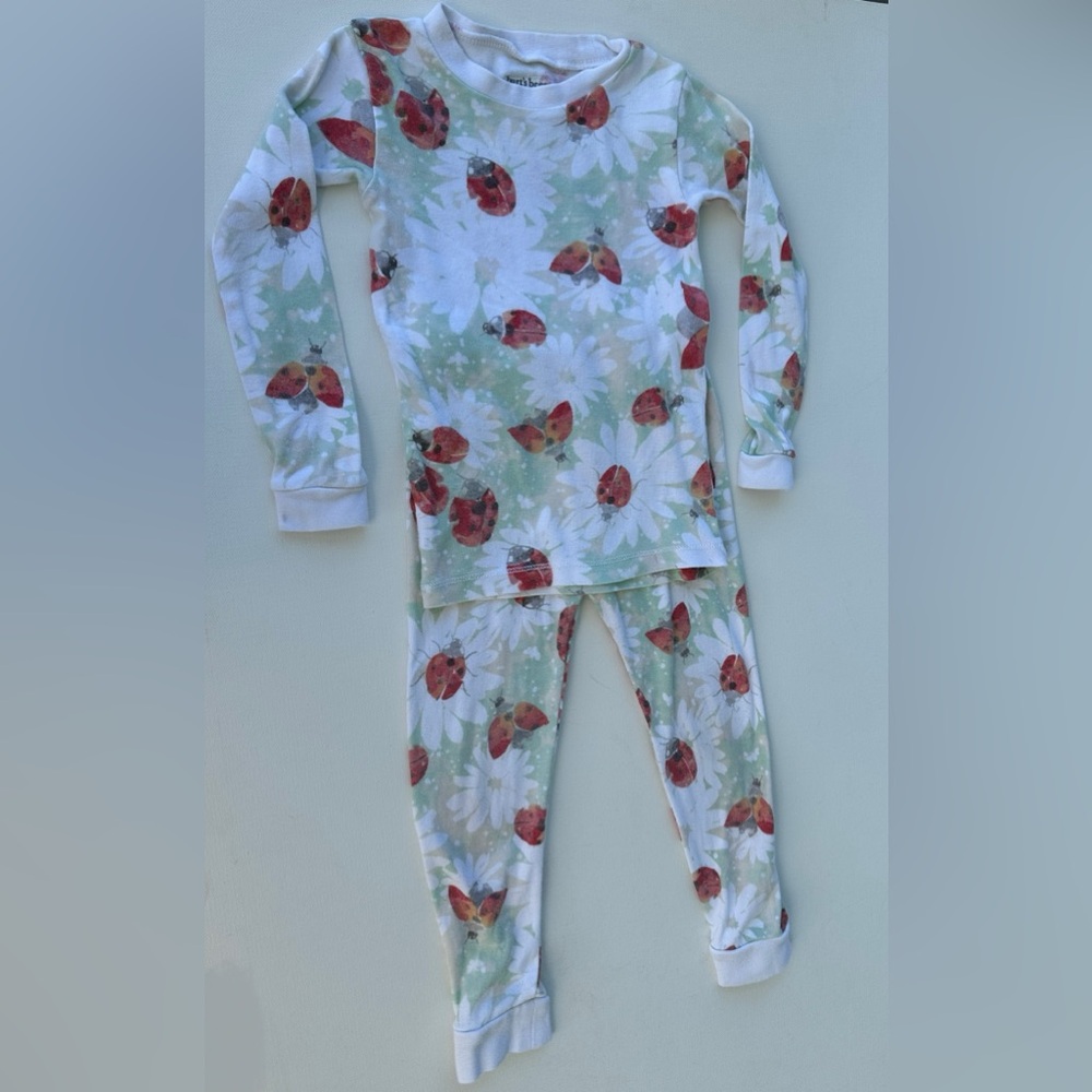 Burt's Bees girl’s Red and Green Matching Pajama Sets. Size 3T. - Picture 3 of 11